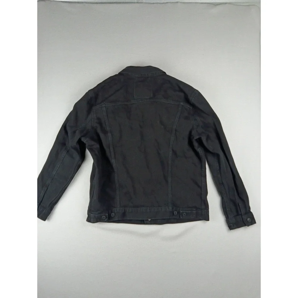 Levis Trucker Jacket Mens XXL Black Denim Button Front Coat Outerwear‎